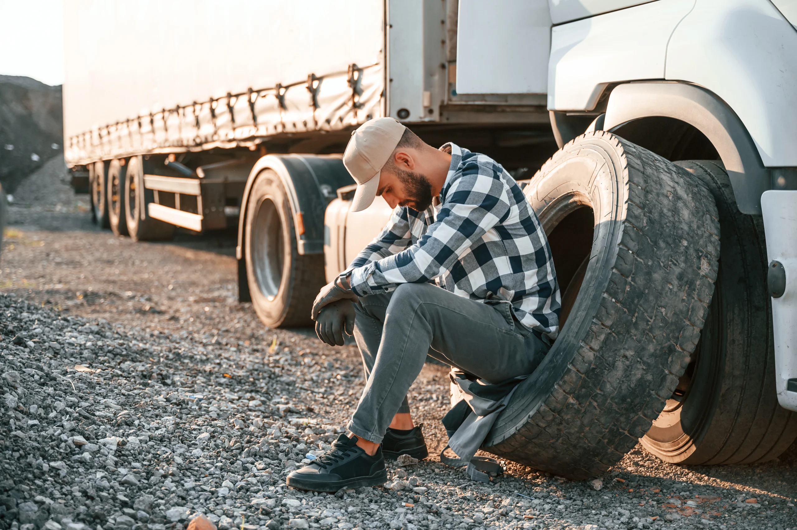 damaged-tire-young-truck-driver-is-with-his-vehicle-daytime